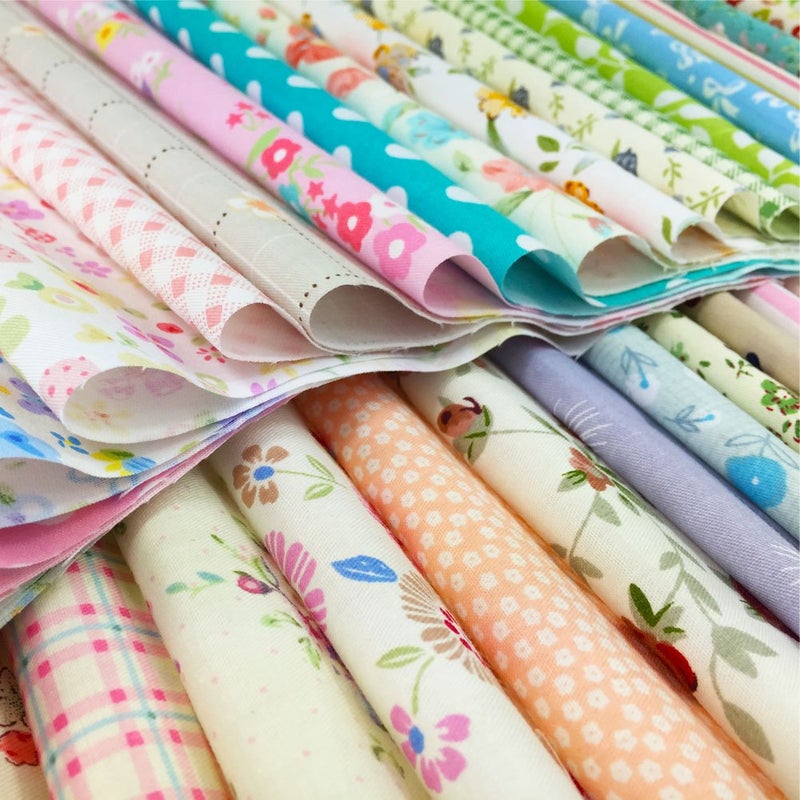 flic-flac Quilting Fabric Squares 100% Cotton Precut Quilt Sewing Floral Fabrics for Craft DIY (6 x 6 inches, 120pcs) - Image 1